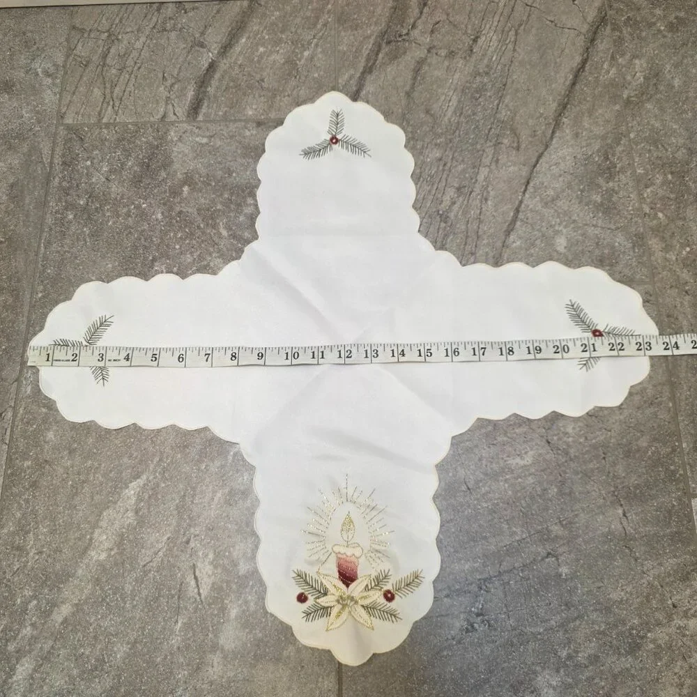 Vintage Appliqué & Embroidery Linen Bread Basket Liners christmas